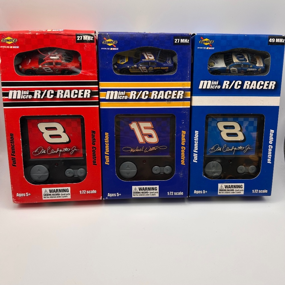 Sunoco Vintage Micro Mini Racer 1:72 Scale Radio Control Car Lot of 3